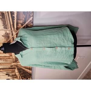 Nwt Anthropologie Beach Lunch Lounge Green Oversized Gauze Top